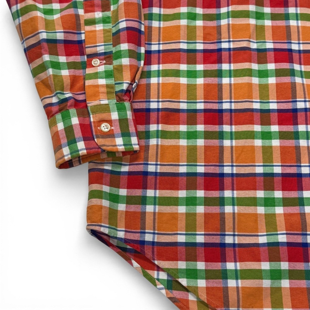 Ralph Lauren Mens Medium Classic Fit Plaid Long Sleeve Button Down Shirt Cotton - Picture 9 of 11